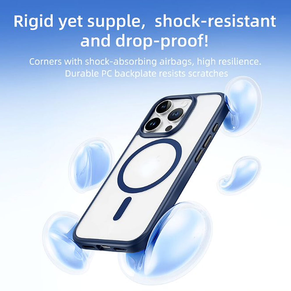 Picture of Apple iPhone 16 6.1 Case | Rock Guard Clear Transparent Magsafe Compatible Drop Protection Case for iPhone 16 6.1 (Clear Grey)