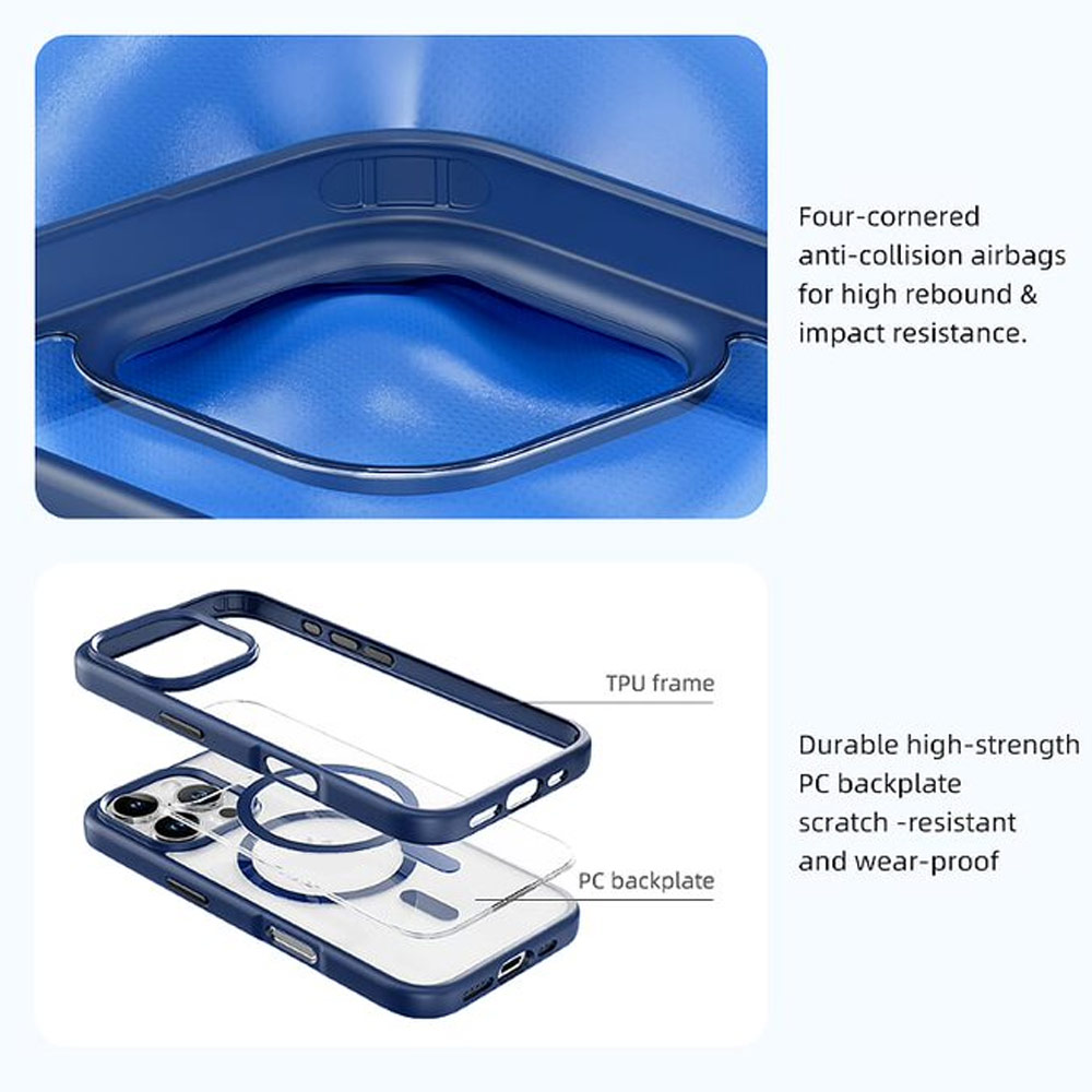 Picture of Apple iPhone 16 6.1 Case | Rock Guard Clear Transparent Magsafe Compatible Drop Protection Case for iPhone 16 6.1 (Clear Grey)