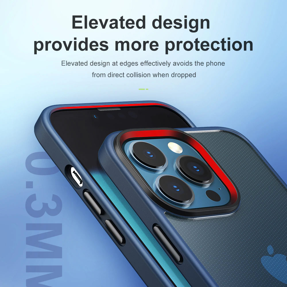 Picture of Apple iPhone 13 Pro 6.1 Case | Rock Guard Pro Drop Protection Case for iPhone 13 Pro 6.1 (Clear Blue)