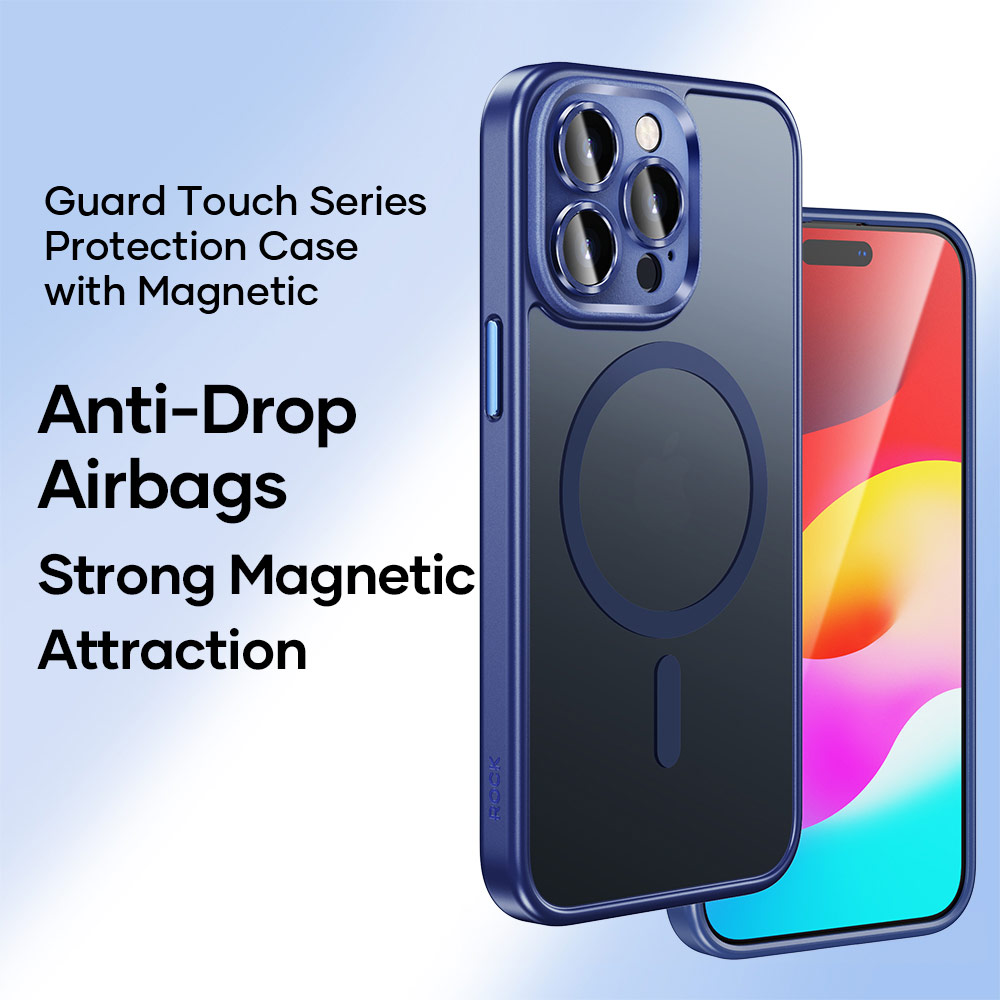 Picture of Apple iPhone 15 Pro Max 6.7 Case | Rock Guard Touch Lens Protection Anti Finger Print Drop Protection Magsafe Compatible Case for iPhone 15 Pro Max 6.7 (Matte Black)