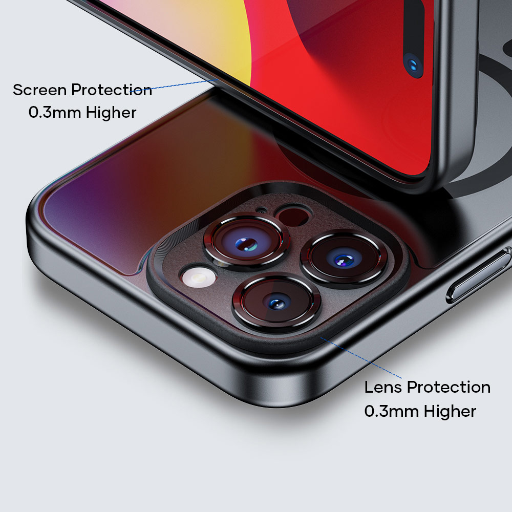 Picture of Apple iPhone 15 Pro Max 6.7 Case | Rock Guard Touch Lens Protection Anti Finger Print Drop Protection Magsafe Compatible Case for iPhone 15 Pro Max 6.7 (Matte Black)
