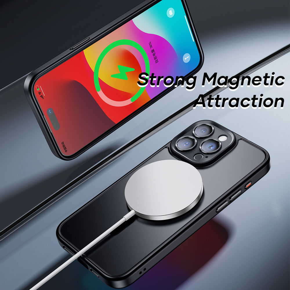 Picture of Apple iPhone 15 Pro Max 6.7 Case | Rock Guard Touch Lens Protection Anti Finger Print Drop Protection Magsafe Compatible Case for iPhone 15 Pro Max 6.7 (Matte Black)