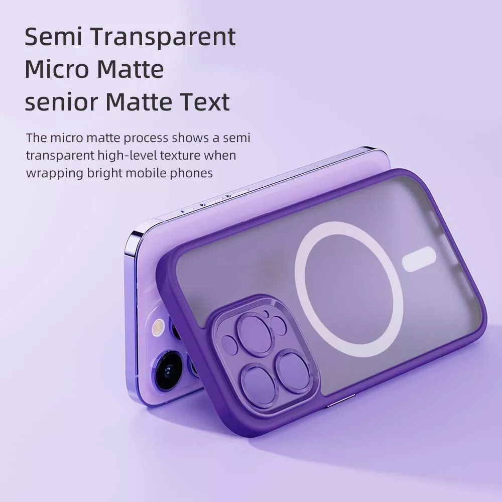 Picture of Apple iPhone 14 Pro 6.1 Case | Rock Guard Touch Lens Protection Anti Finger Print Drop Protection Magsafe Compatible Case for iPhone 14 Pro 6.1 (Matte Purple)