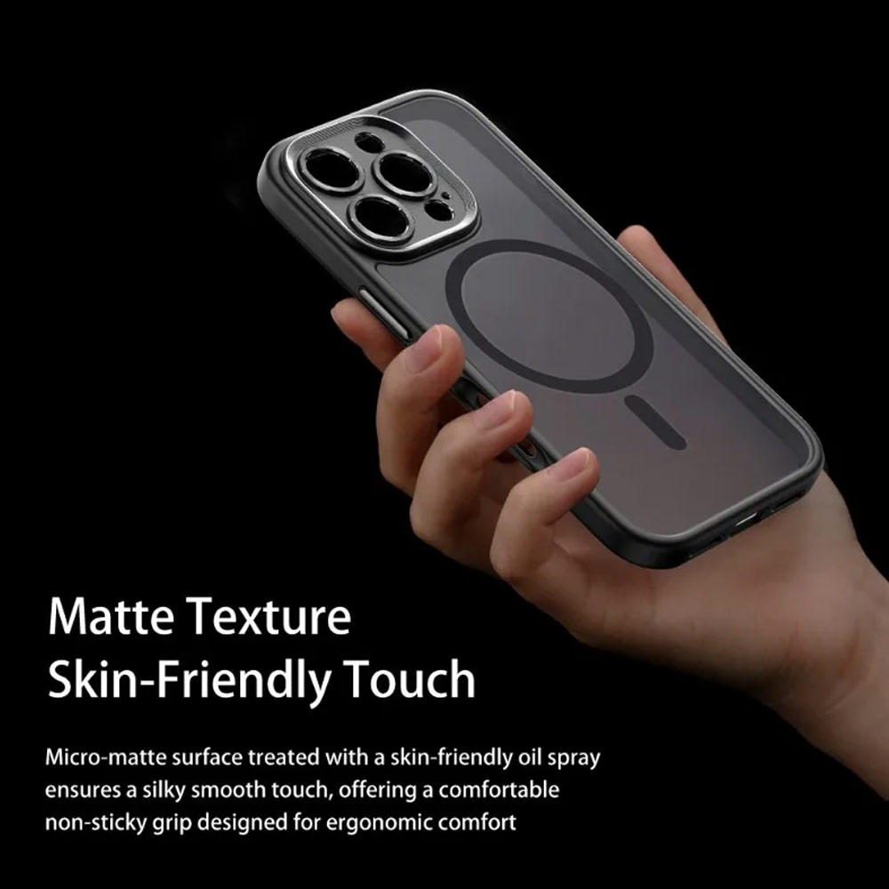 Picture of Apple iPhone 16 Pro 6.3 Case | Rock Guard Touch Lens Protection Anti Finger Print Drop Protection Magsafe Compatible Case for iPhone 16 Pro 6.3 (Matte Black)