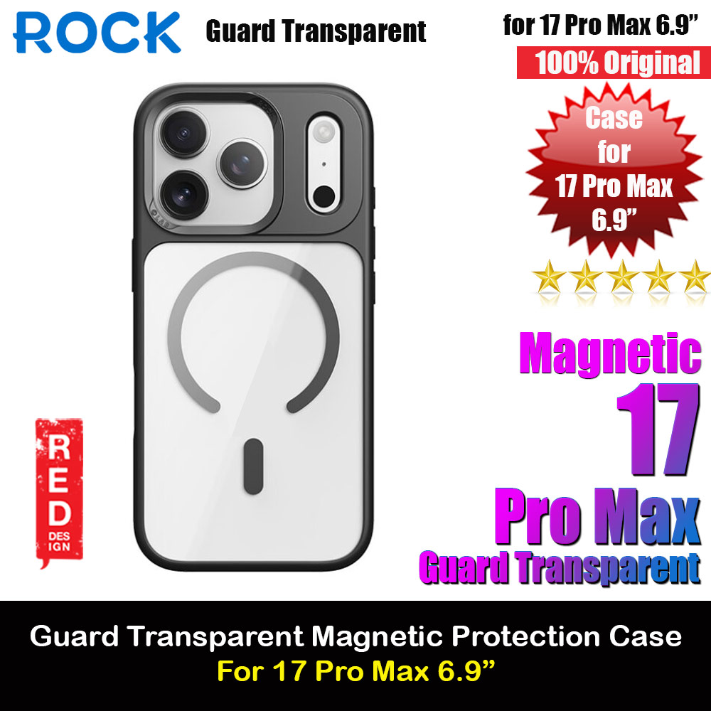 Picture of Rock Guard Transparent Magnetic Anti Drop Protection Case for iPhone 17 Pro Max 6.9 (Black) Apple iPhone 17 Pro Max 6.9- Apple iPhone 17 Pro Max 6.9 Cases, Apple iPhone 17 Pro Max 6.9 Covers, iPad Cases and a wide selection of Apple iPhone 17 Pro Max 6.9 Accessories in Malaysia, Sabah, Sarawak and Singapore 