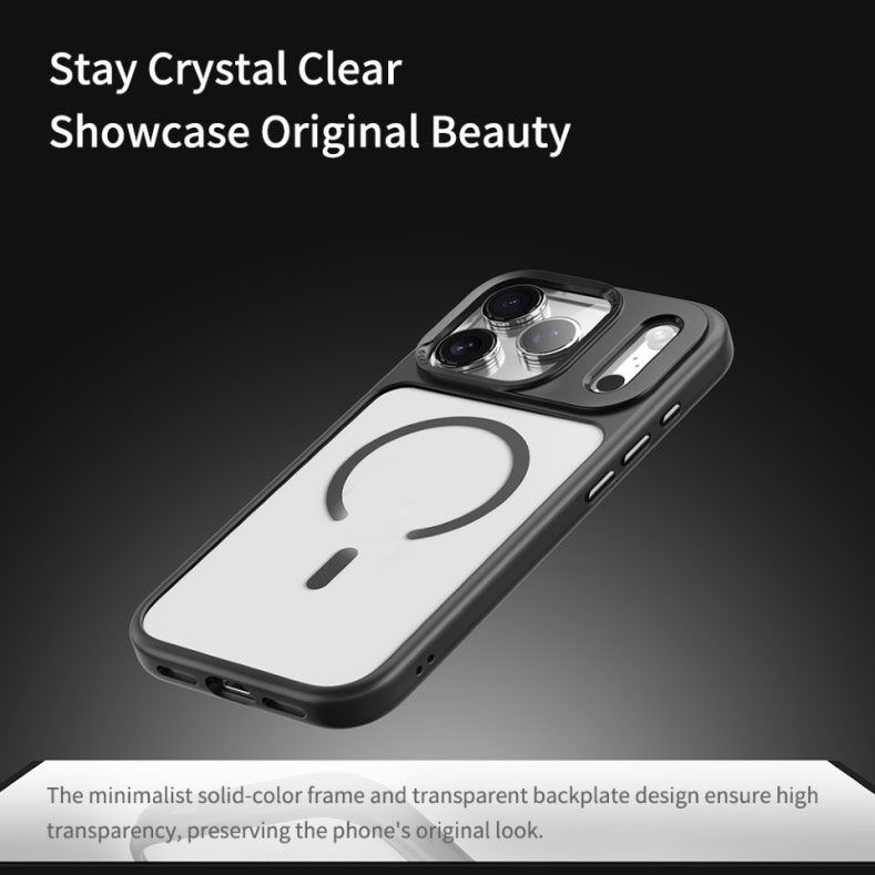 Picture of Apple iPhone 17 Pro 6.3 Case | Rock Guard Transparent Magnetic Anti Drop Protection Case for iPhone 17 Pro 6.3 (Grey)