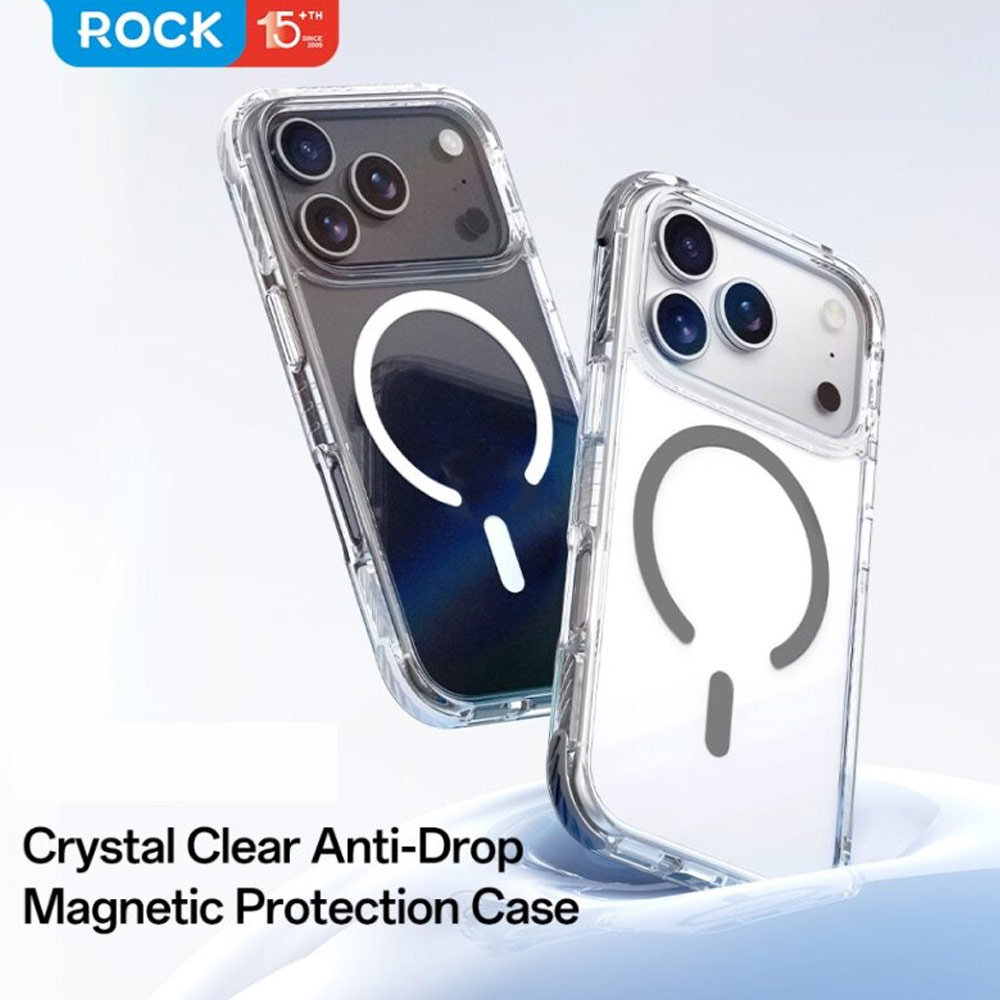Picture of Apple iPhone 17 Pro Max 6.9 Case | Rock Crystal Clear Magnetic Anti Drop Protection Case for iPhone 17 Pro Max 6.9 (White)