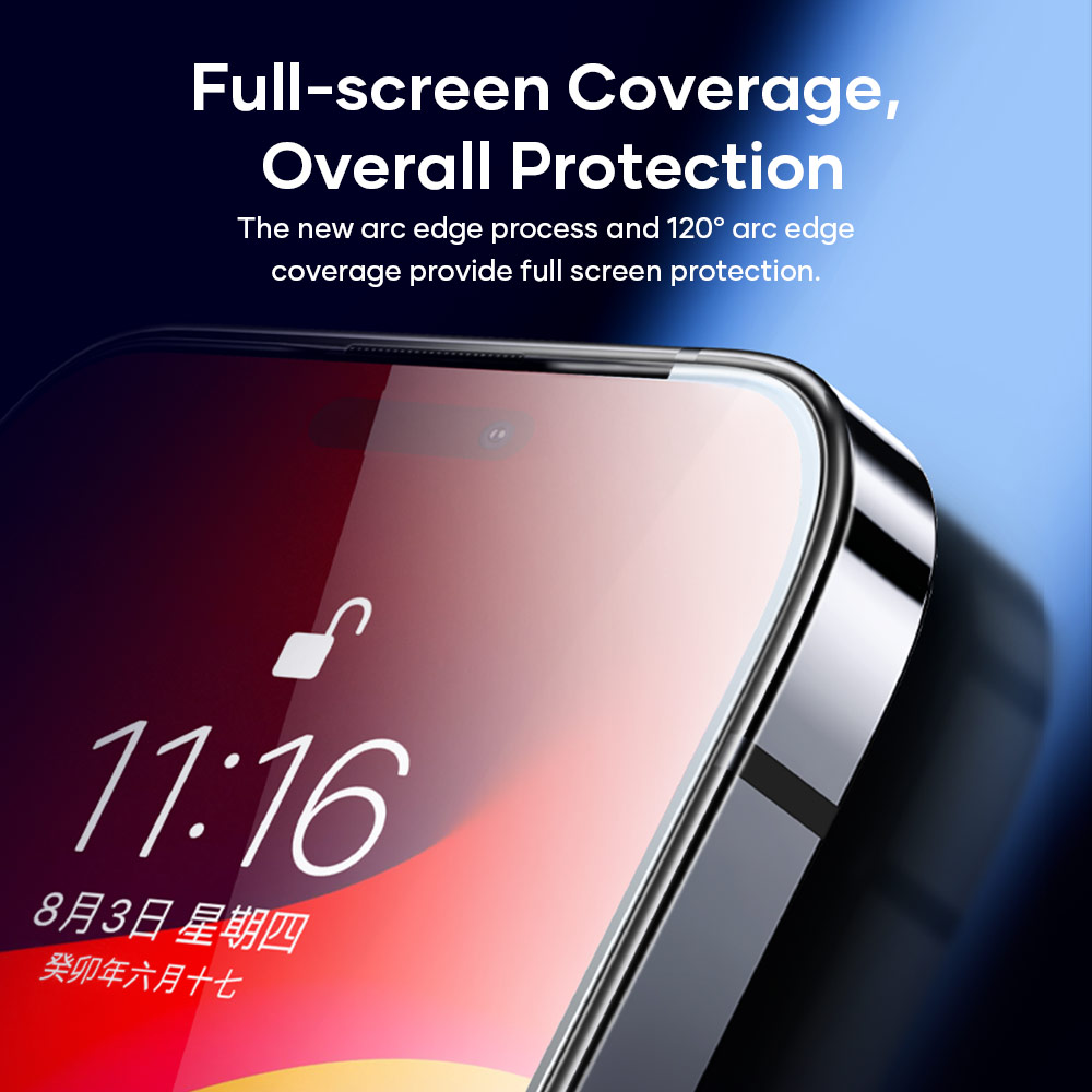 Picture of Apple iPhone 15 Plus 6.7  | Rock 4K HD Full Coverage Tempered Glass for iPhone 15 6.1 (HD Clear)