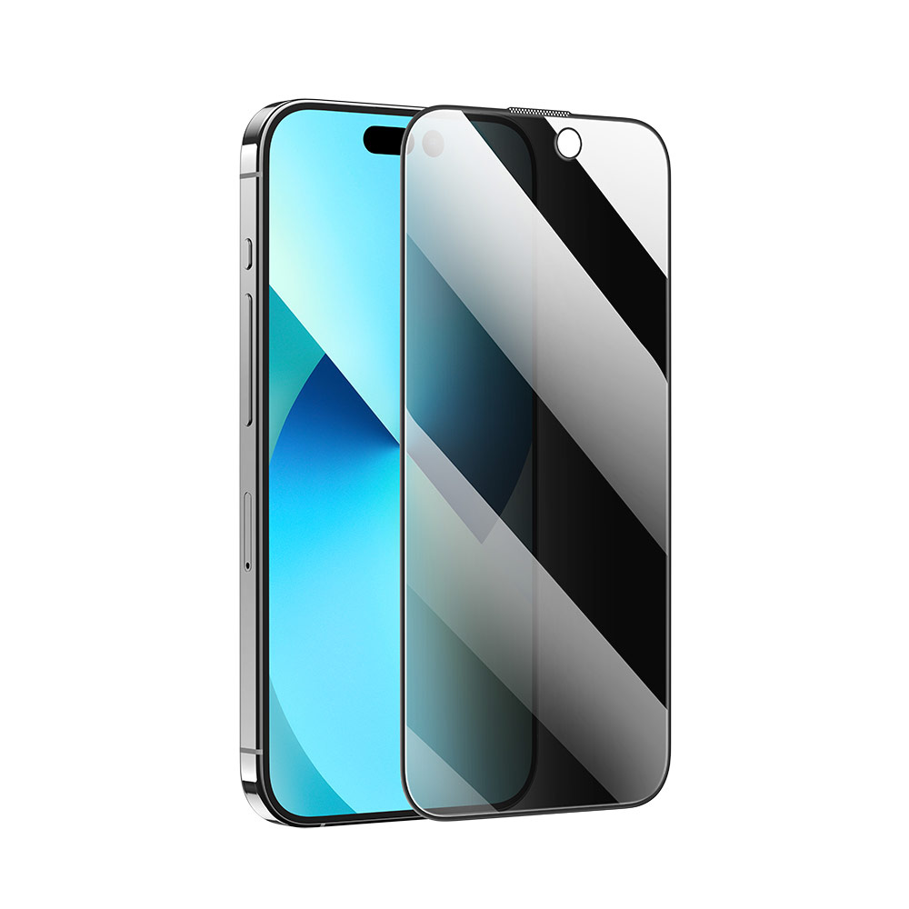 Picture of Apple iPhone 15 Pro 6.1  | Rock Anti Peep HD Full Coverage Tempered Glass for iPhone 15 6.1 (Privacy)