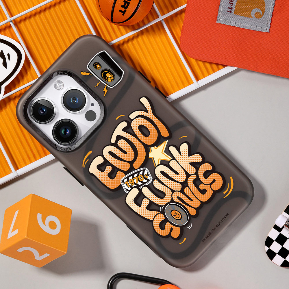 Picture of Apple iPhone 15 Pro Max 6.7 Case | Rock Inshare Graffiti Hiqh Quality Print Colorful Drop Protection Case for iPhone 15 Pro Max 6.7 (Brown)