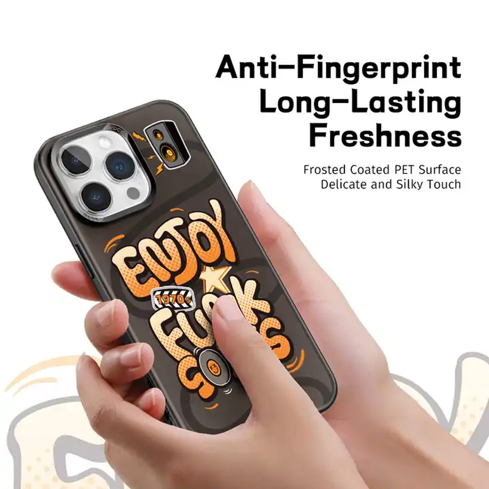 Picture of Apple iPhone 15 Pro Max 6.7 Case | Rock Inshare Graffiti Hiqh Quality Print Colorful Drop Protection Case for iPhone 15 Pro Max 6.7 (Brown)