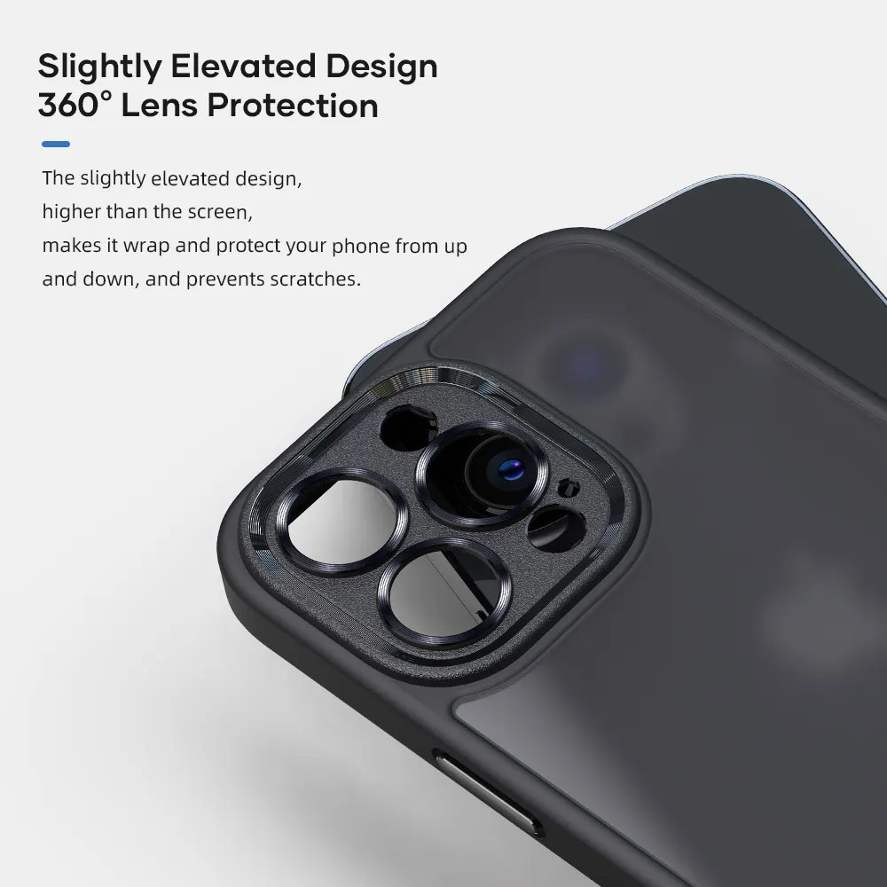 Picture of Apple iPhone 14 6.1 Case | Rock Guard Touch Lens Protection Anti Finger Print Drop Protection Case for iPhone 14 6.1 (Matte Blue)