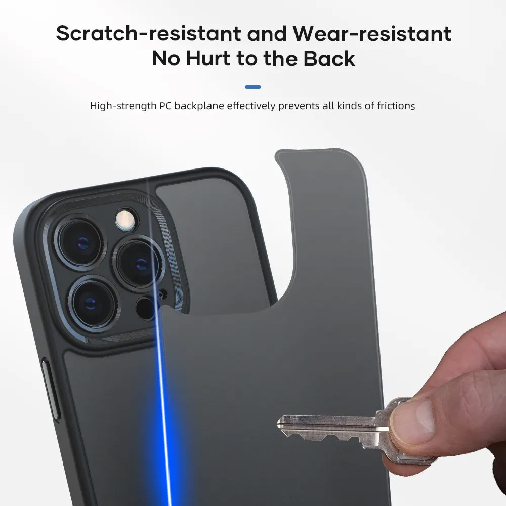 Picture of Apple iPhone 14 6.1 Case | Rock Guard Touch Lens Protection Anti Finger Print Drop Protection Case for iPhone 14 6.1 (Matte Blue)