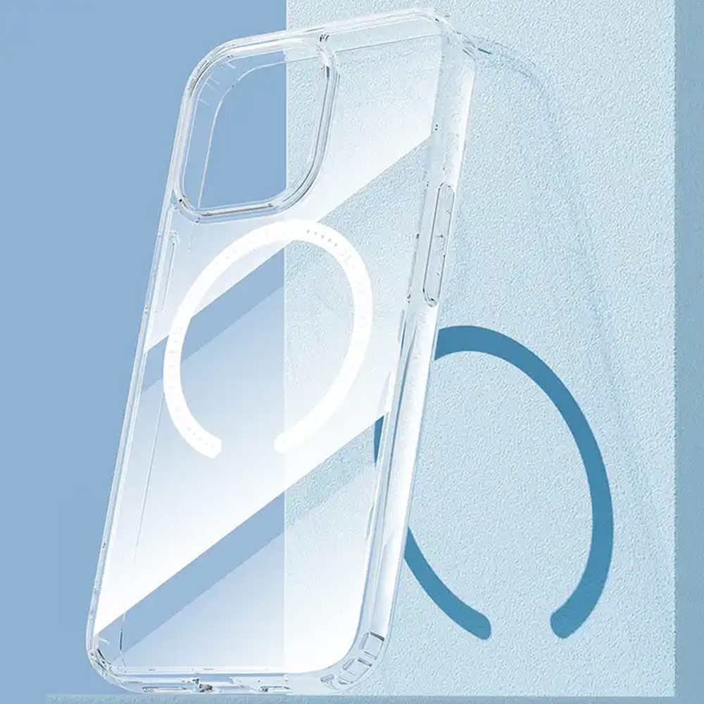 Picture of Apple iPhone 15 6.1 Case | Rock Pure Series Protection Magnetic Case Magsafe Compatible for iPhone 15 6.1 (Clear)