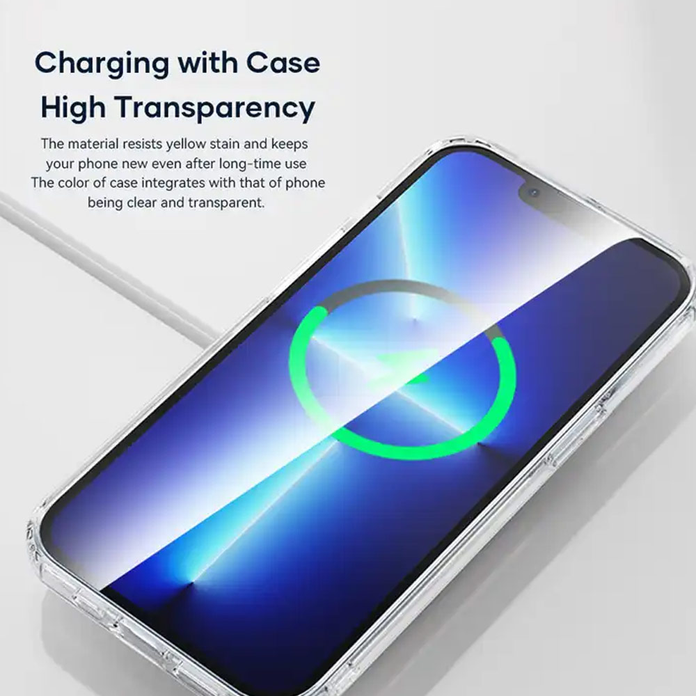 Picture of Apple iPhone 15 6.1 Case | Rock Pure Series Protection Magnetic Case Magsafe Compatible for iPhone 15 6.1 (Clear)