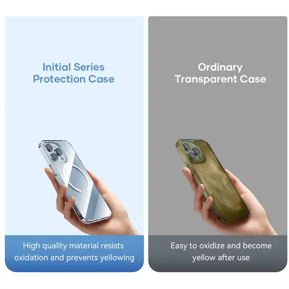 Picture of Apple iPhone 15 6.1 Case | Rock Pure Series Protection Magnetic Case Magsafe Compatible for iPhone 15 6.1 (Clear)