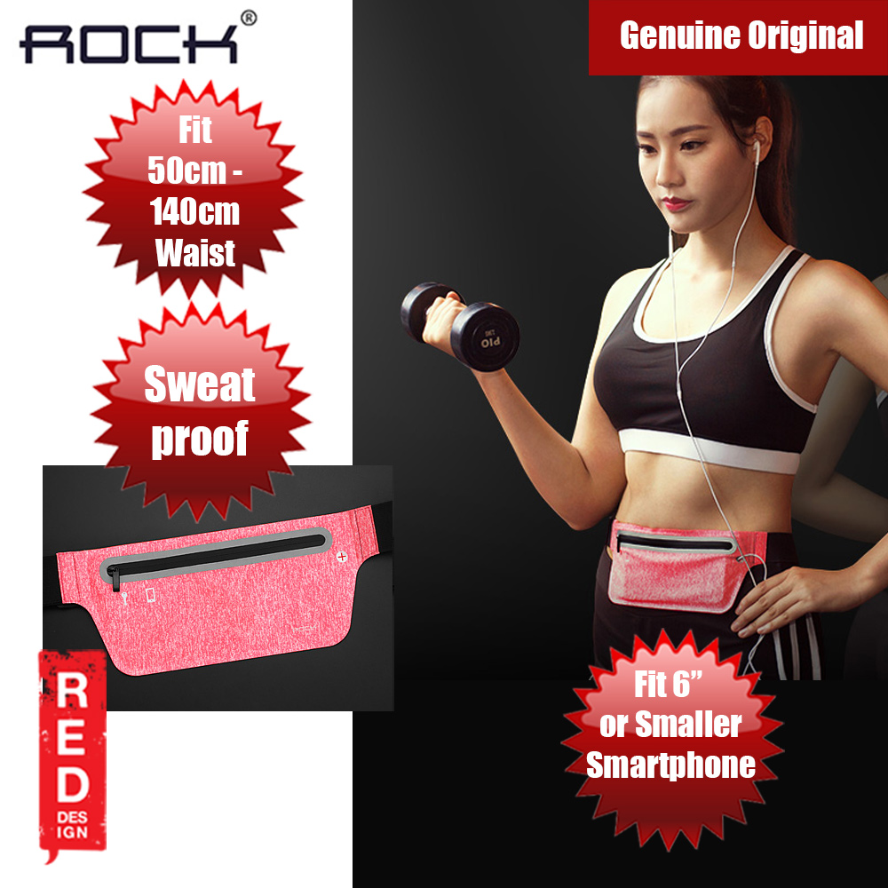 Picture of Rock Sports Waist Bag with Reflector Design  for up to 6 inches Smartphone (Pink) Red Design- Red Design Cases, Red Design Covers, iPad Cases and a wide selection of Red Design Accessories in Malaysia, Sabah, Sarawak and Singapore 