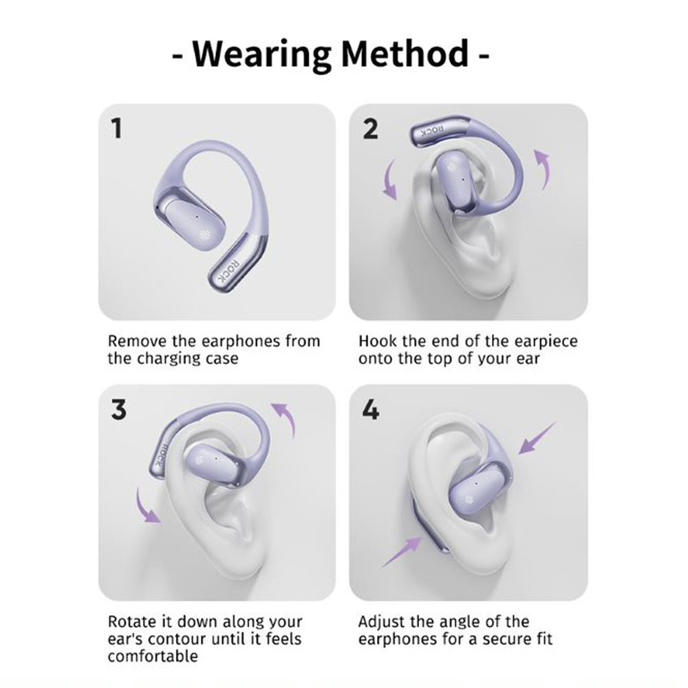 Picture of Rock X911 OWS Bluetooth Earphones Open Ear Comfort Hook Design Earphone Music Call Noise Cancellation (Green Shin Chan)