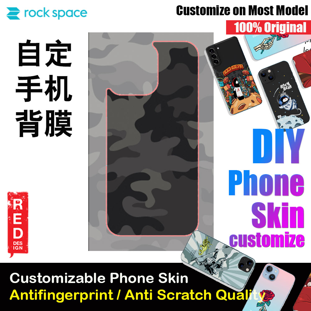 Picture of Rock Space DIY 自定 定制 设计 手机背膜 贴纸 DIY Customize High Quality Print Phone Skin Sticker for Multiple Phone Model with Multiple Photo Images Gallery or with Own Phone Text (Pattern camouflage) Red Design- Red Design Cases, Red Design Covers, iPad Cases and a wide selection of Red Design Accessories in Malaysia, Sabah, Sarawak and Singapore 