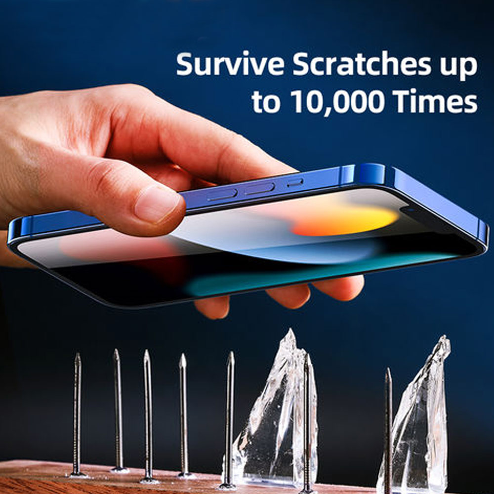 Picture of Apple iPhone 13 6.1  | Rock Space HD Full Coverage Tempered Glass with Dust Filter with Easy Installation Helper Tools for iPhone 14 13 Pro 6.1 (Crsytal Clear HD)