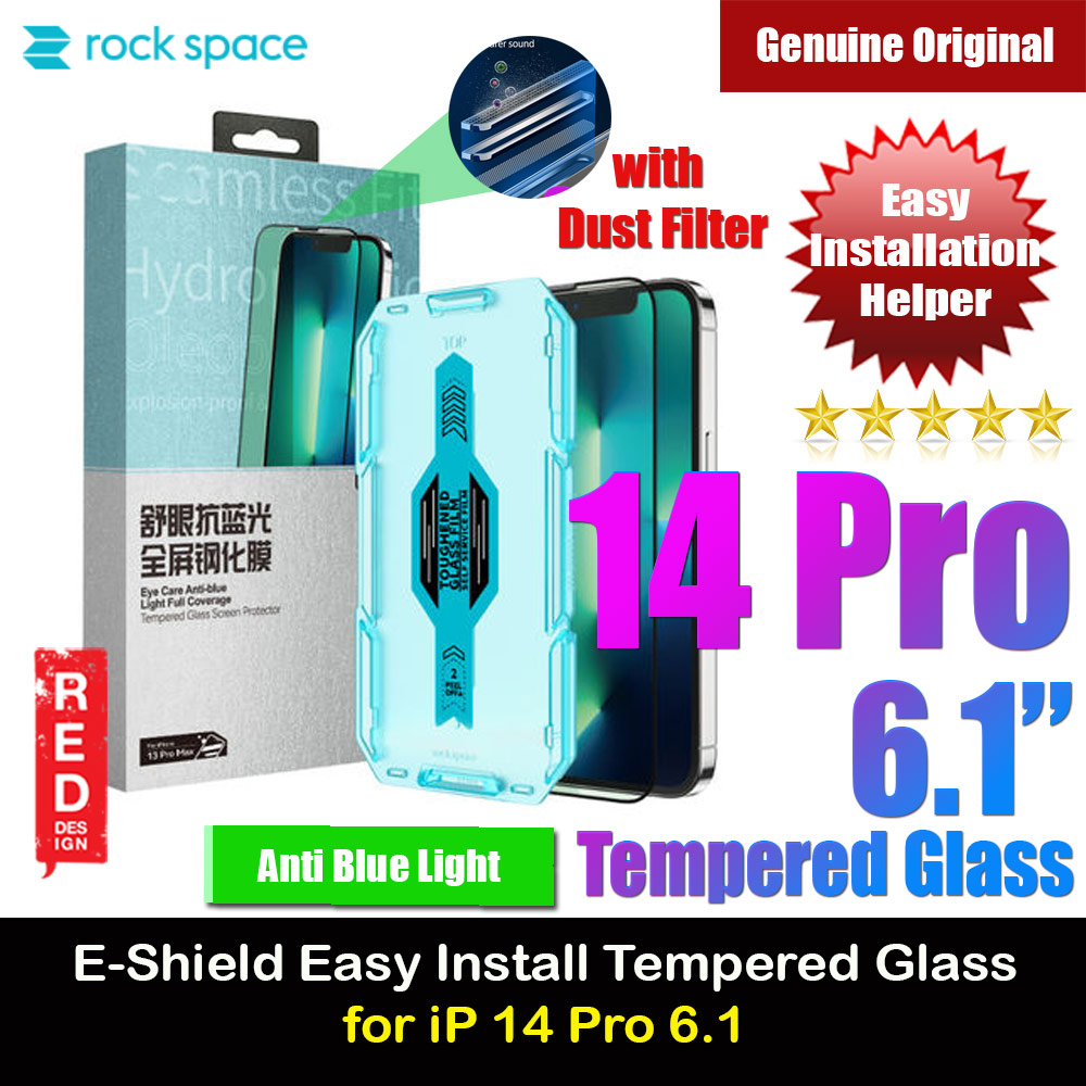 Picture of Rock Space HD Full Coverage Tempered Glass with Dust Filter with Easy Installation Helper Tools for iPhone 14 Pro 6.1 (Anti Blue Light) Apple iPhone 14 Pro 6.1- Apple iPhone 14 Pro 6.1 Cases, Apple iPhone 14 Pro 6.1 Covers, iPad Cases and a wide selection of Apple iPhone 14 Pro 6.1 Accessories in Malaysia, Sabah, Sarawak and Singapore 