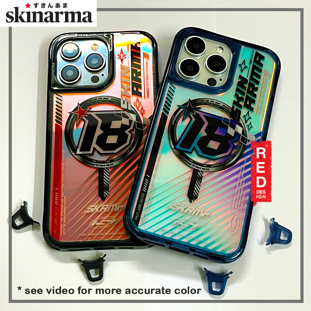 Picture of Apple iPhone 15 6.1 Case | Skinarma Magnetic Charge Drop Protection Case for iPhone 15 6.1 (Hologram Blue)