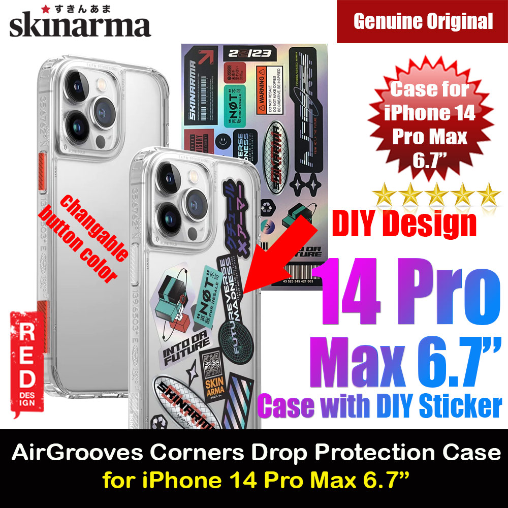 Picture of Skinarma Saido AirGrooves Corners Series Drop Protection Case with DIY Decor Sticker for iPhone 14 Pro Max 6.7 (Clear) Apple iPhone 14 Pro Max 6.7- Apple iPhone 14 Pro Max 6.7 Cases, Apple iPhone 14 Pro Max 6.7 Covers, iPad Cases and a wide selection of Apple iPhone 14 Pro Max 6.7 Accessories in Malaysia, Sabah, Sarawak and Singapore 