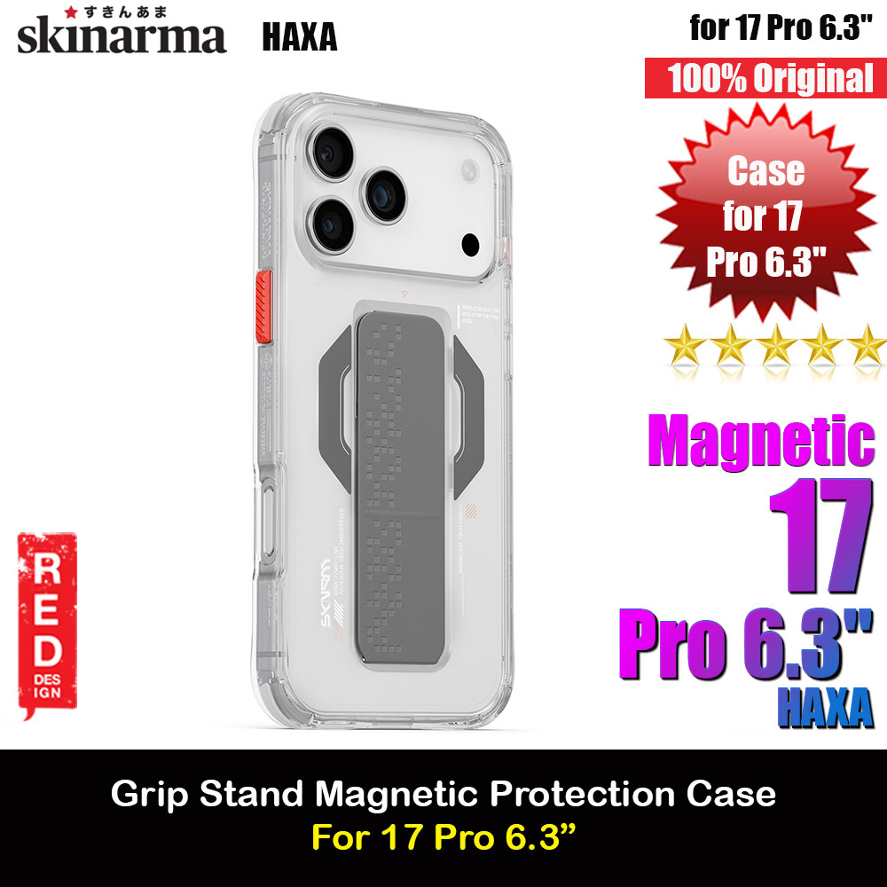 Picture of Skinarma Haxa Magcharge Grip Stand Droop Protection Case for iPhone 17 Pro 6.3 (Clear) Apple iPhone 17 Pro 6.3- Apple iPhone 17 Pro 6.3 Cases, Apple iPhone 17 Pro 6.3 Covers, iPad Cases and a wide selection of Apple iPhone 17 Pro 6.3 Accessories in Malaysia, Sabah, Sarawak and Singapore 