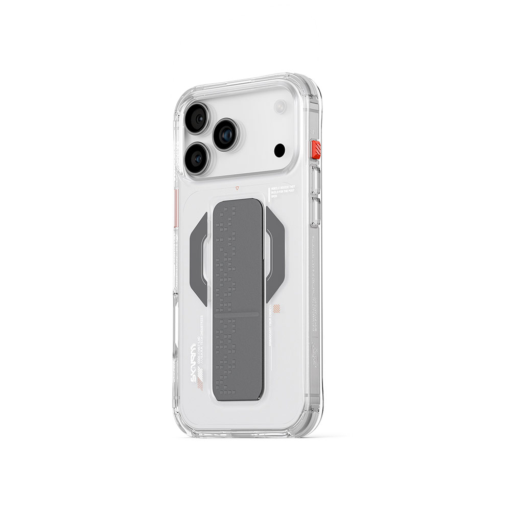 Picture of Apple iPhone 17 Pro 6.3 Case | Skinarma Haxa Magcharge Grip Stand Droop Protection Case for iPhone 17 Pro 6.3 (Clear)