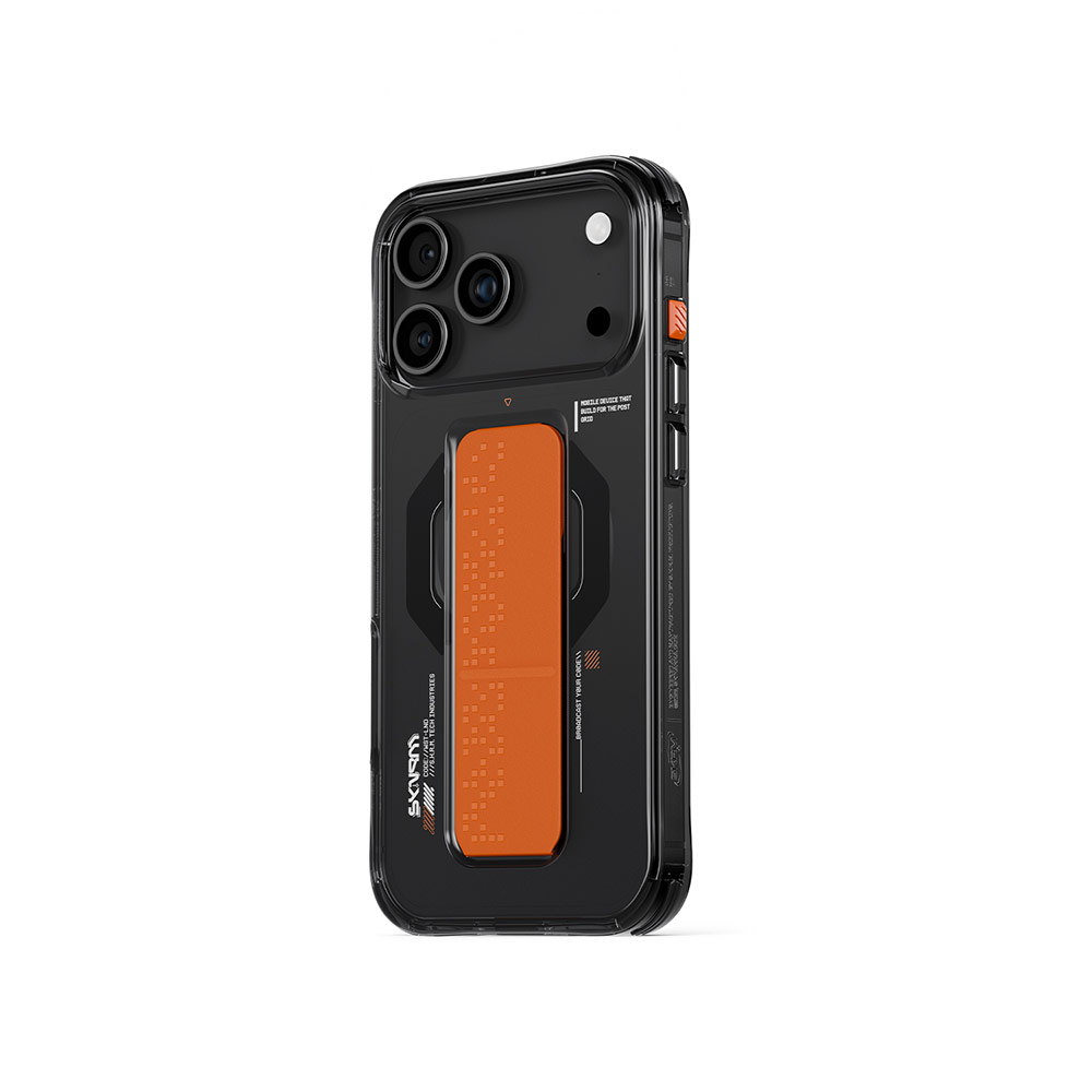 Picture of Apple iPhone 17 Pro Max 6.9 Case | Skinarma Haxa Magcharge Grip Stand Droop Protection Case for iPhone 17 Pro Max 6.9 (Graphite)