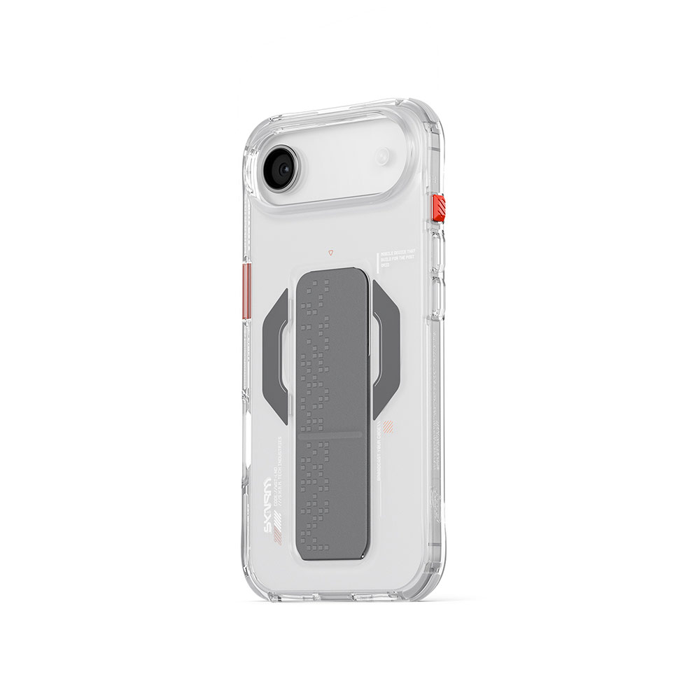 Picture of Apple iPhone Air 6.5 Case | Skinarma Haxa Magcharge Grip Stand Droop Protection Case for iPhone Air 6.5 (Clear)