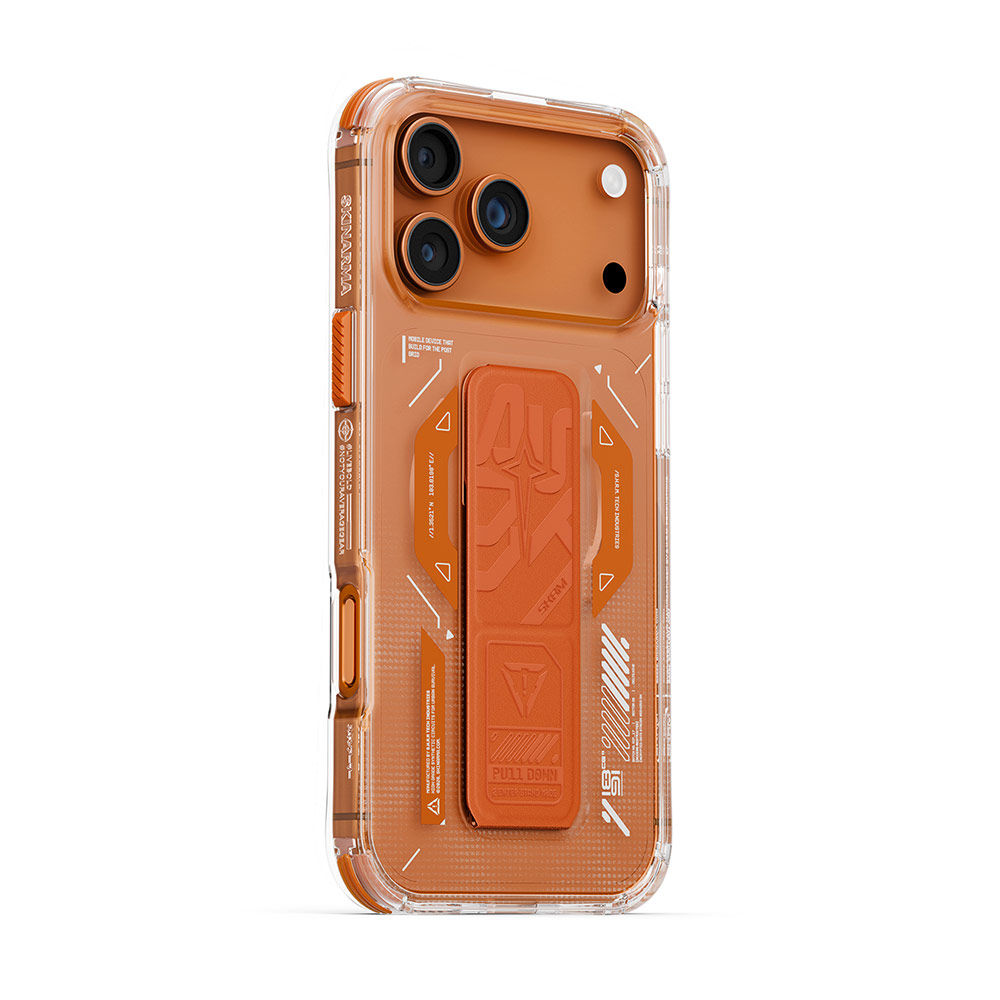 Picture of Apple iPhone 17 Pro Max 6.9 Case | Skinarma Helio Magcharge Grip Stand Droop Protection Case for iPhone 17 Pro Max 6.9 (Orange)