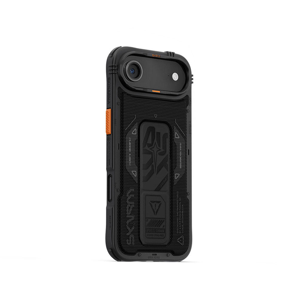 Picture of Apple iPhone Air 6.5 Case | Skinarma Phantom Magcharge Grip Stand Droop Protection Case for iPhone 17 Air 6.5 (Black)