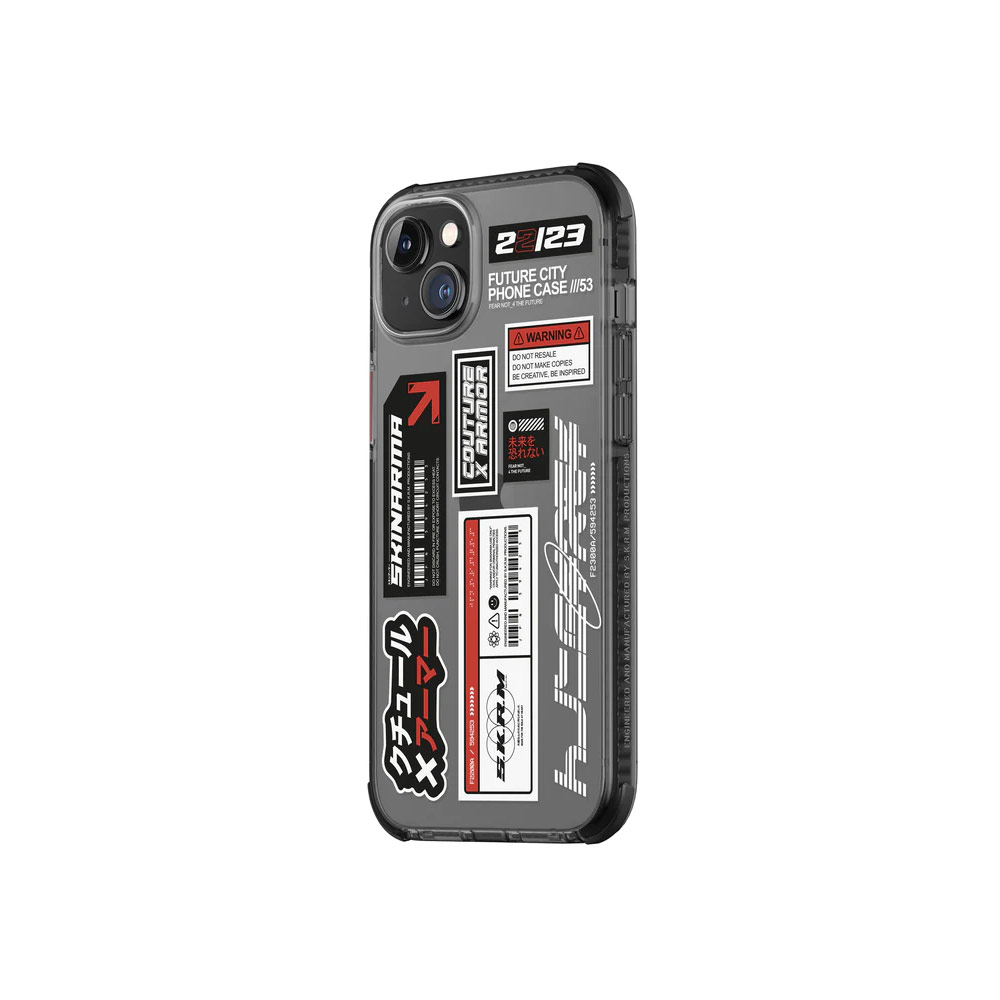 Picture of Apple iPhone 14 Plus 6.7 Case | Skinarma Taito Hybrid Waveline Impact Bumper with Enhanced 4 Corners Drop Protection Case for iPhone 14 Plus 6.7 (Smoke)