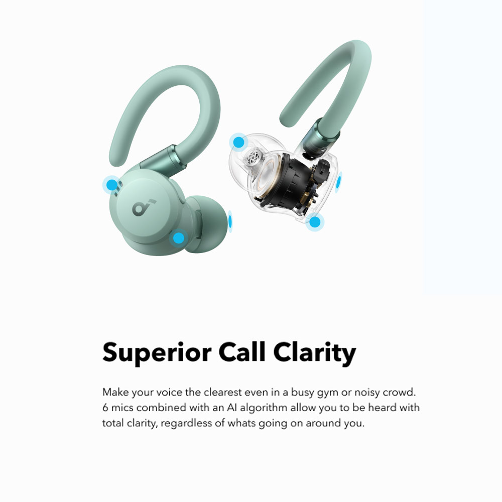 Picture of Soundcore by Anker Sport X20 Comfortable In-Ear Sport Earbuds with Hook Super Bass Strong Noice Cancellation Long Hour (Green)