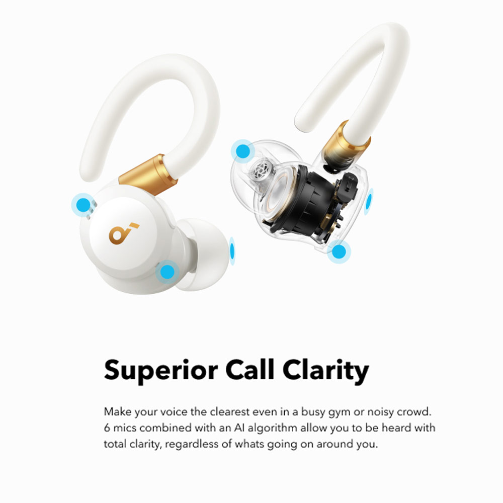 Picture of Soundcore by Anker Sport X20 Comfortable In-Ear Sport Earbuds with Hook Super Bass Strong Noice Cancellation Long Hour (White)