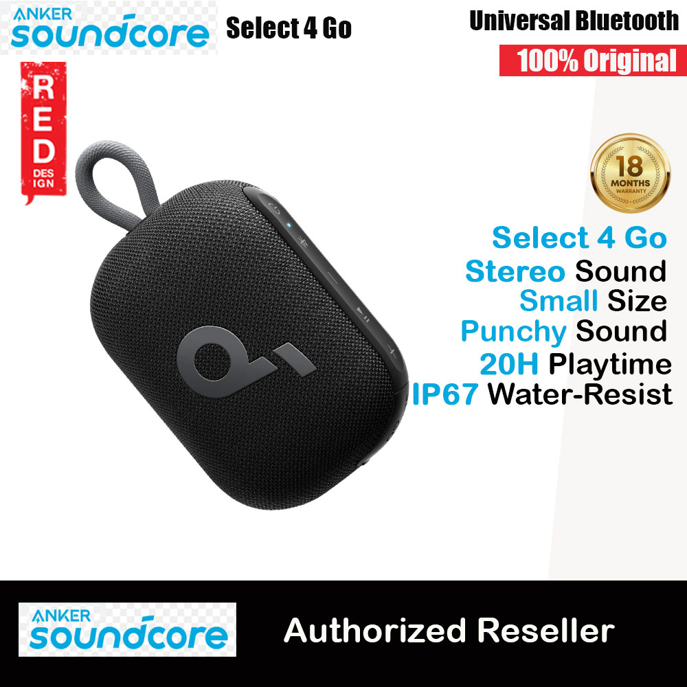 Picture of Soundcore by Anker Select 4 Go Portable Bluetooth Shower Speaker IP67 Protection 20 Hour Playback Outdoor Speaker (Black) Red Design- Red Design Cases, Red Design Covers, iPad Cases and a wide selection of Red Design Accessories in Malaysia, Sabah, Sarawak and Singapore 