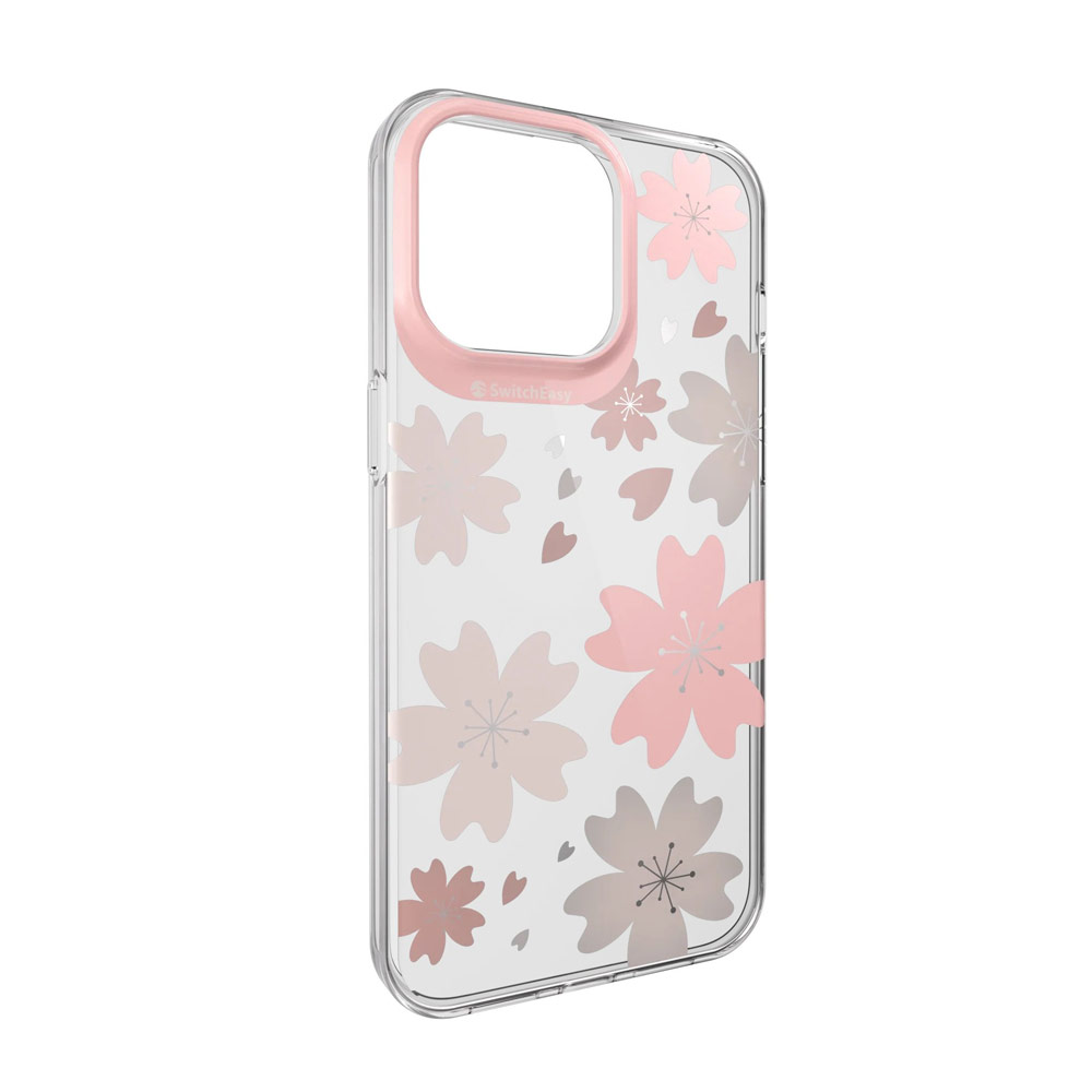 Picture of Apple iPhone 15 Pro Max 6.7 Case | Switcheasy Artist Double In Mold Decoration Fashionable Case for Apple iPhone 15 Pro Max 6.7 (Blossom Pink)