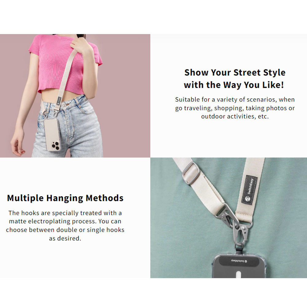 Picture of Switcheasy Easy Strap Crossbody Lanyard Shoulder Holder Card Link Adjustable Strap for any closed-bottom phone case (Orange)