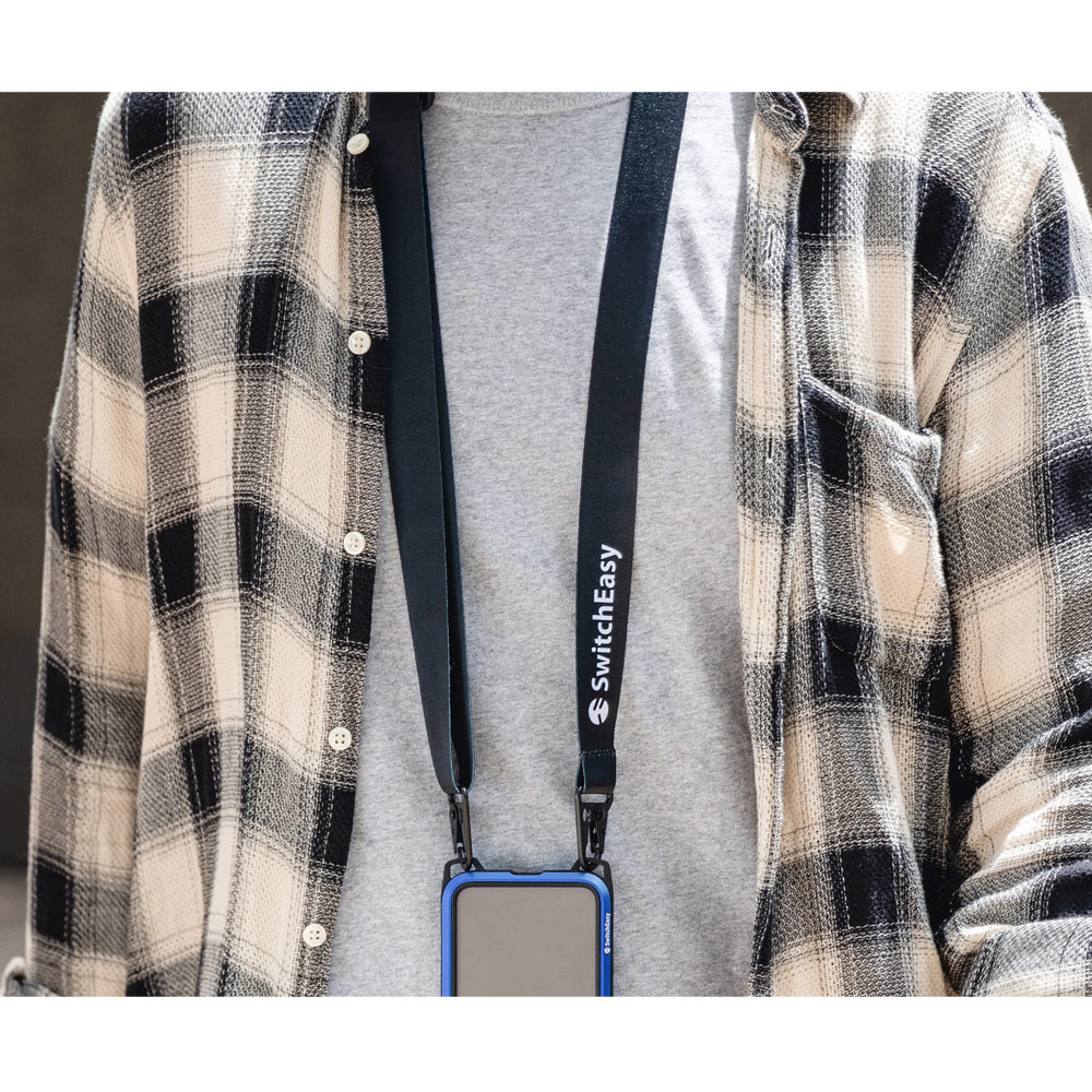 Picture of Switcheasy Easy Strap Silky Smooth Design Crossbody Lanyard Shoulder Holder Card Link Adjustable Strap 25mm for any closed-bottom phone case (Black)