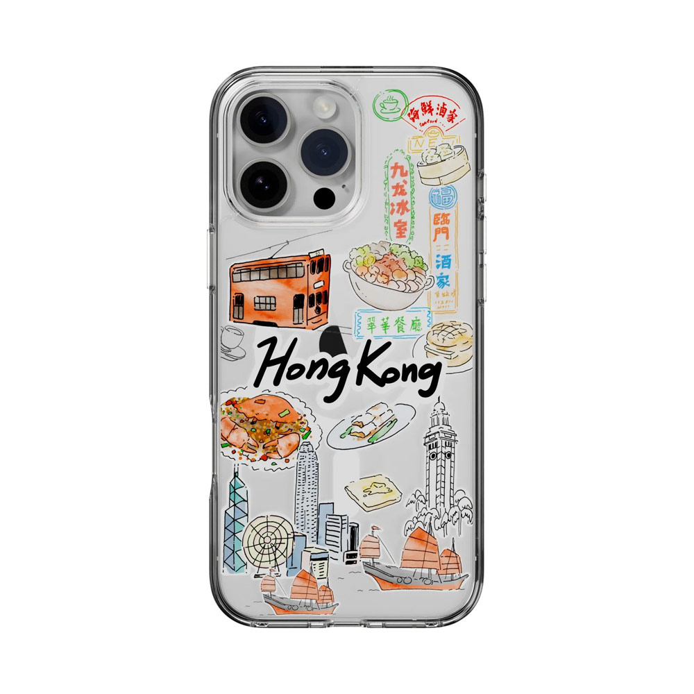 Picture of Apple iPhone 16 Pro Max 6.9 Case | Switcheasy Style M Travel City Fashionable Magsafe Compatible Case for iPhone 16 Pro Max 6.9 (HongKong)