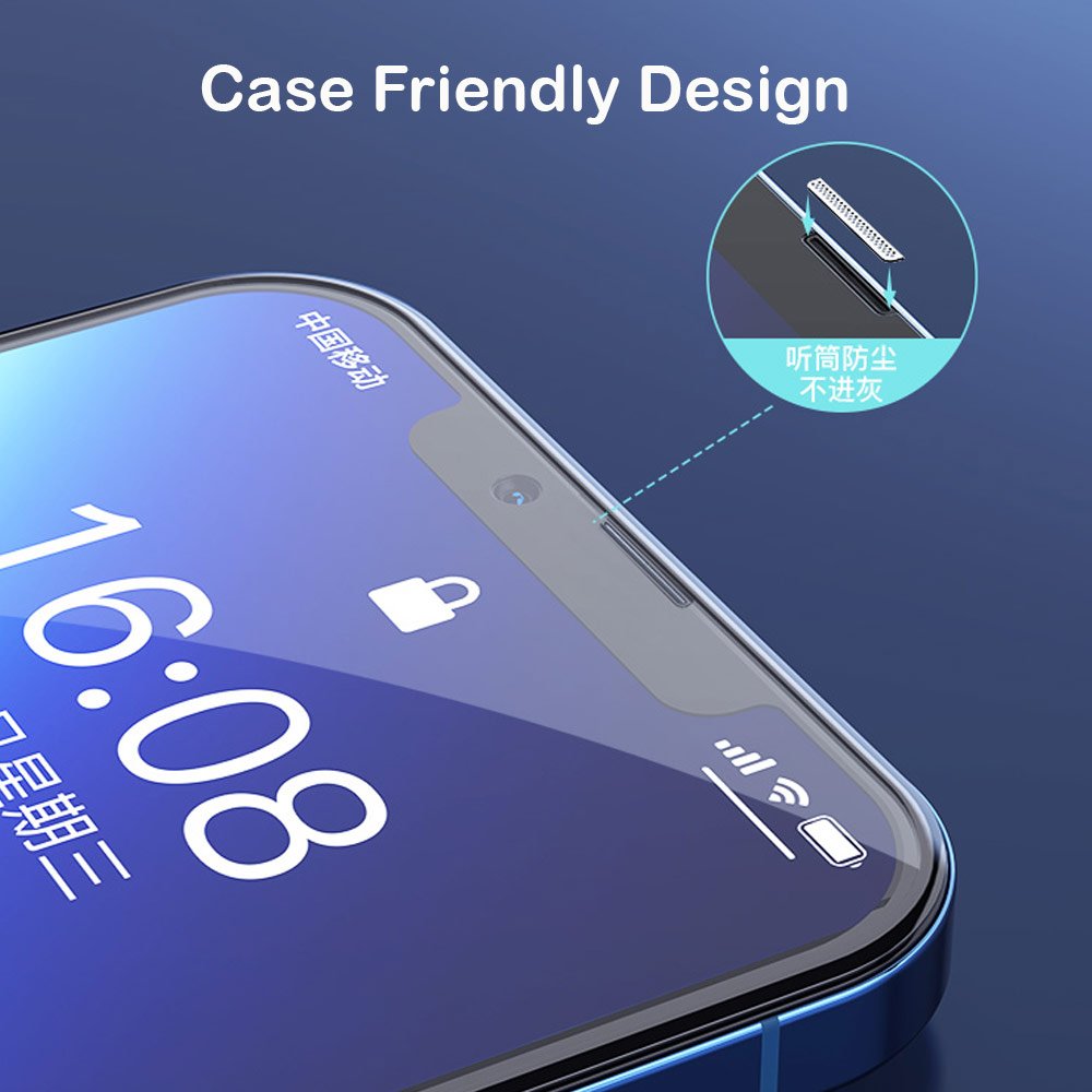 Picture of Apple iPhone 13 Pro Max 6.7  | Totu Full Coverage Tempered Glass with Easy Installation Tools with Dust Filter for iPhone 13 Pro Max 6.7 (Clear)