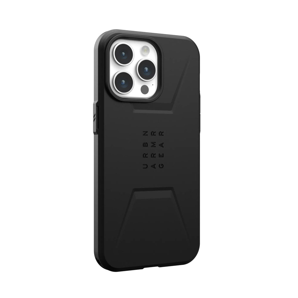 Picture of Apple iPhone 15 Pro Max 6.7 Case | UAG Civilian Magsafe Drop Proof Shock Absorbing Drop Protection Case Case for iPhone 15 Pro Max 6.7 (Black)