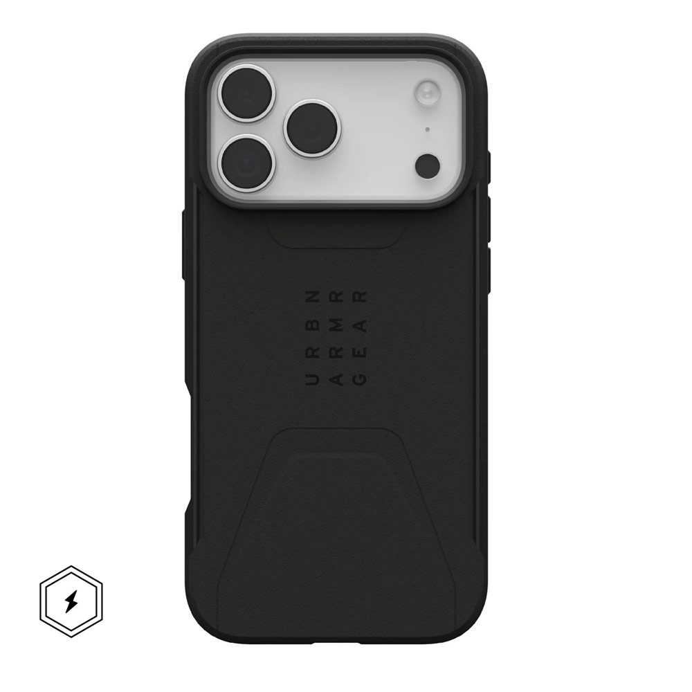 Picture of Apple iPhone 17 Pro Max 6.9 Case | UAG Civilian Magsafe Drop Proof Shock Absorbing Drop Protection Case Case for iPhone 17 Pro Max 6.9 (Black)