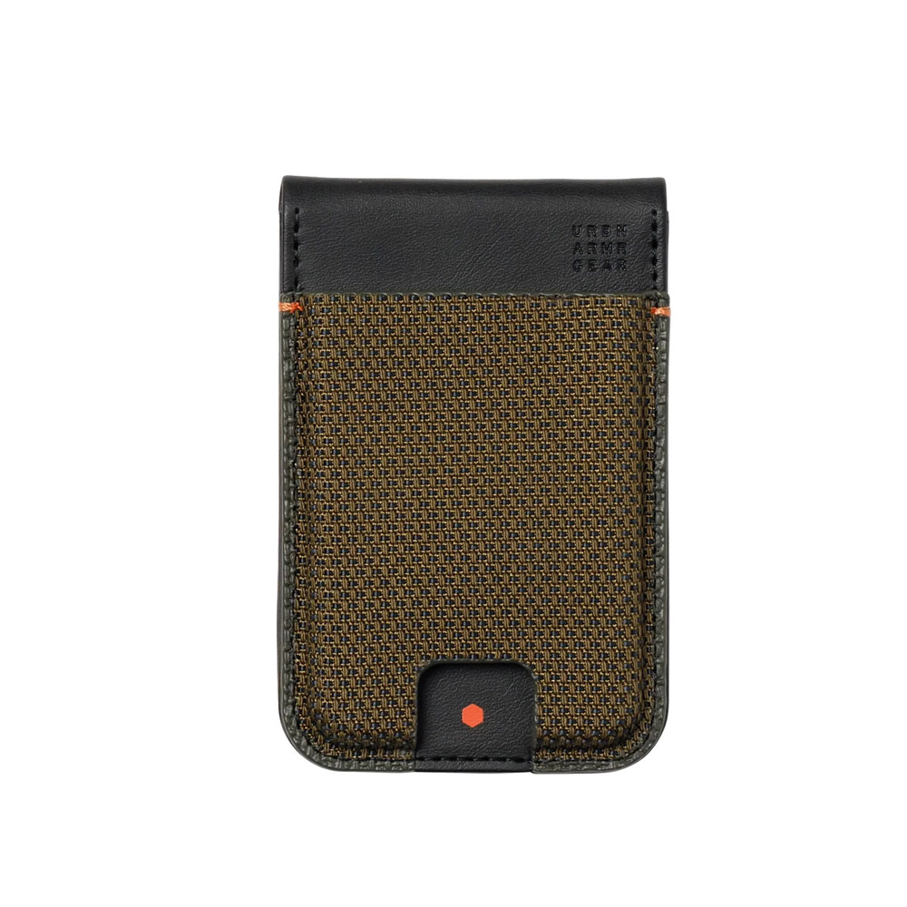 Picture of Apple iPhone 13 6.1  | UAG Metropolis Kevlar Leather MagSafe Wallet and Stand Kickstand Card Holder Phone Stand (Kevlar Element Green)