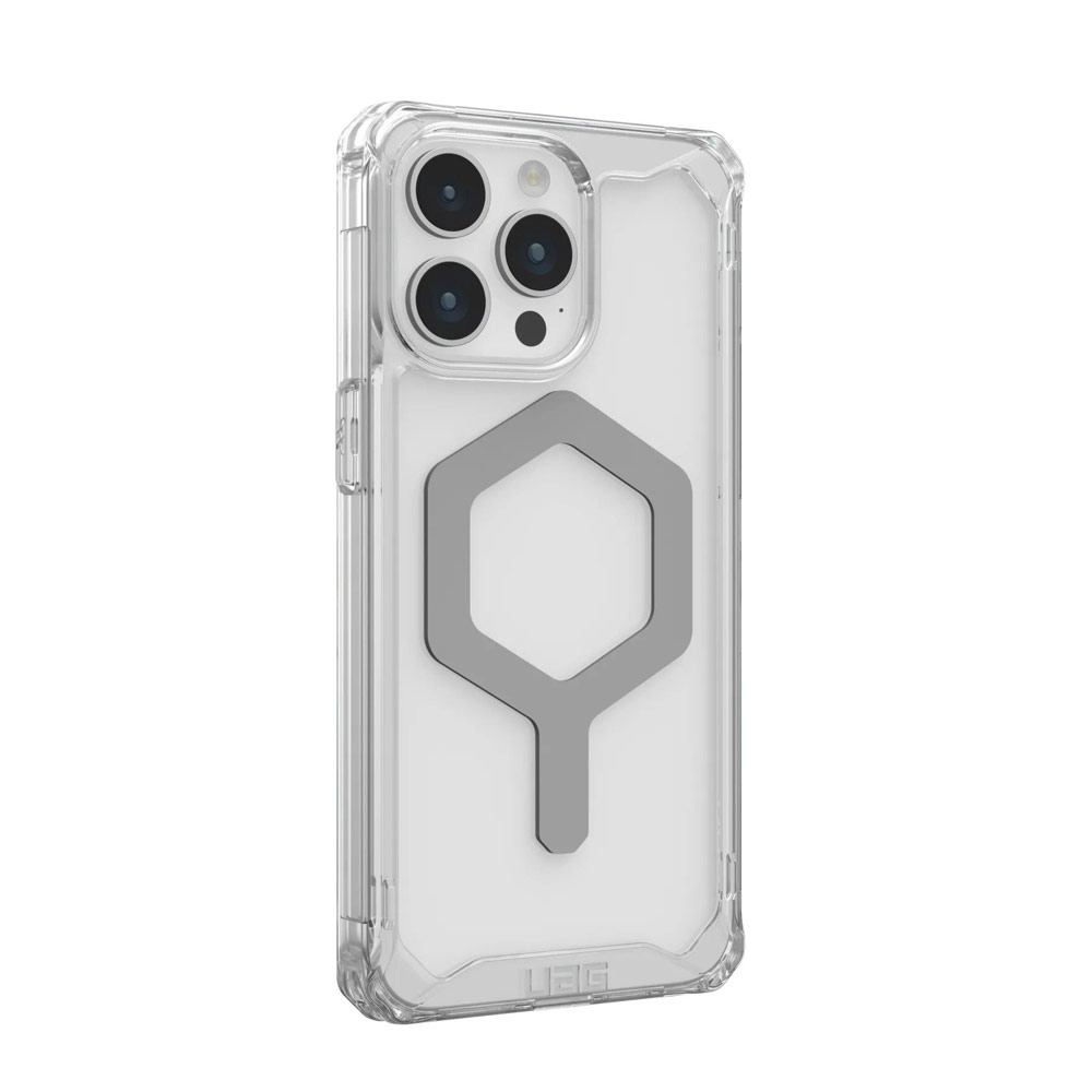 Picture of Apple iPhone 15 Pro Max 6.7 Case | UAG Plyo Magsafe Compatible Drop Proof Shock Impact Resistant Transparent Clear Case for iPhone 15 Pro Max 6.7 (Ice Silver)
