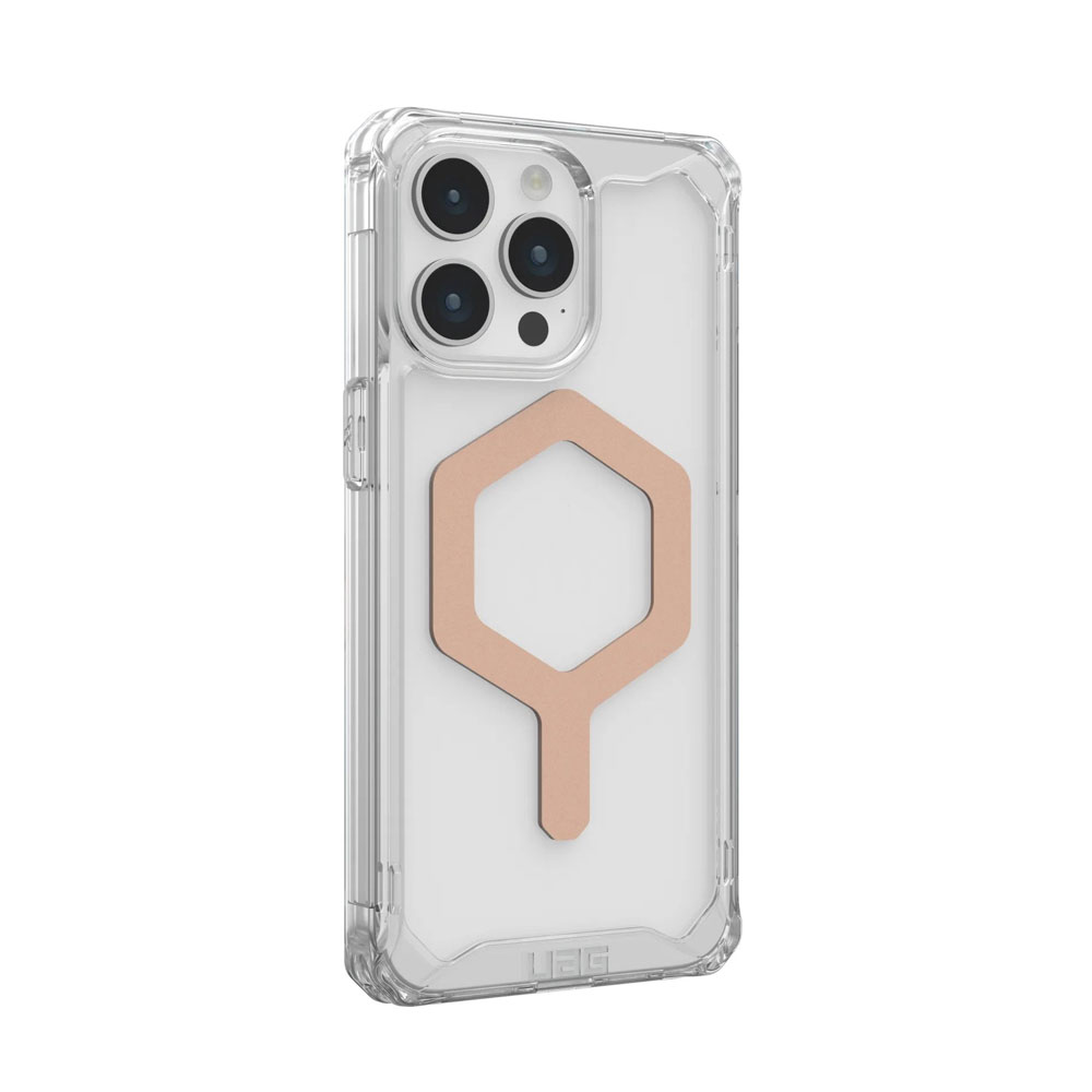 Picture of Apple iPhone 15 Pro 6.1 Case | UAG Plyo Magsafe Compatible Drop Proof Shock Impact Resistant Transparent Clear Case for iPhone 15 Pro 6.1 (Ice Rose Gold)