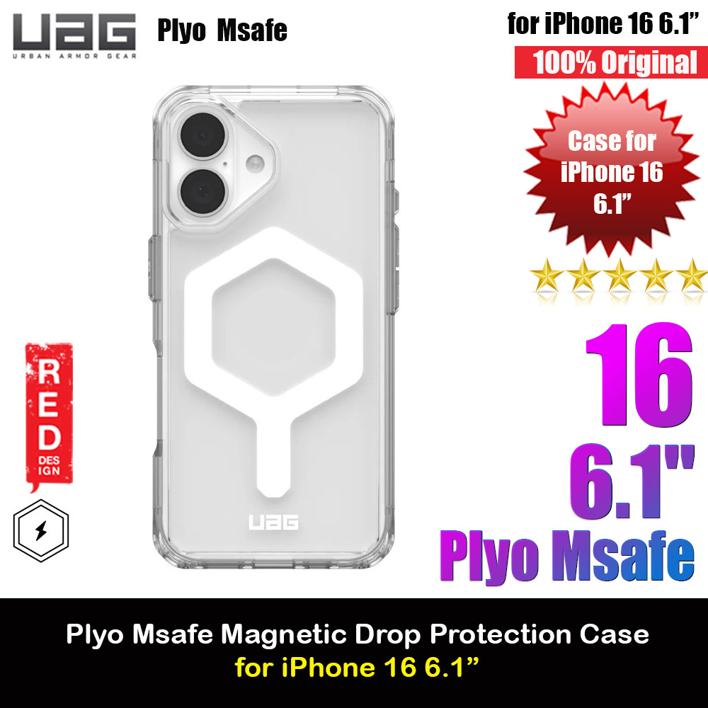 Picture of UAG Plyo Magsafe Drop Proof Shock Impact Resistant Transparent Clear Case for iPhone 16 6.1 (Ice White) Apple iPhone 16 6.1- Apple iPhone 16 6.1 Cases, Apple iPhone 16 6.1 Covers, iPad Cases and a wide selection of Apple iPhone 16 6.1 Accessories in Malaysia, Sabah, Sarawak and Singapore 