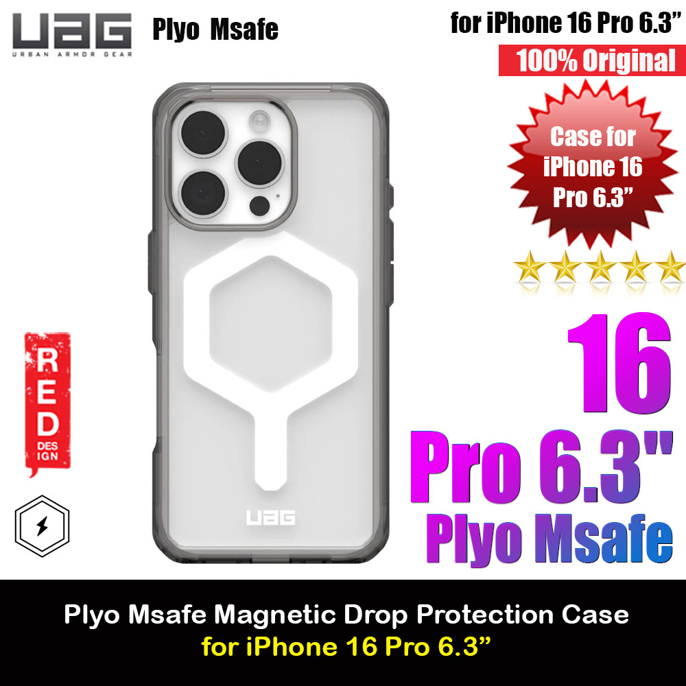 Picture of UAG Plyo Magsafe Drop Proof Shock Impact Resistant Transparent Clear Case for iPhone 16 Pro 6.3 (Ash White) Apple iPhone 16 Pro 6.3- Apple iPhone 16 Pro 6.3 Cases, Apple iPhone 16 Pro 6.3 Covers, iPad Cases and a wide selection of Apple iPhone 16 Pro 6.3 Accessories in Malaysia, Sabah, Sarawak and Singapore 