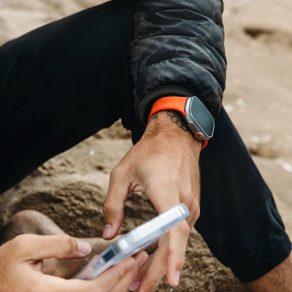 Picture of Apple Watch 10 46mm  | UAG Scout Silicone Strap for Apple Watch 44mm 45mm 46mm 49mm Ultra 1 2 3 (Orange)